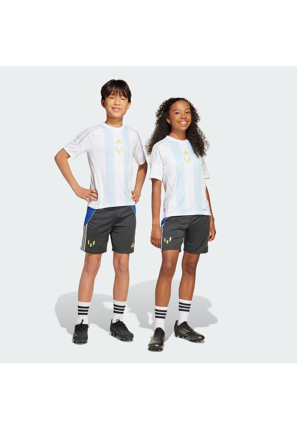 Adidas - Szorty Messi Kids. Kolor: szary. Sport: piłka nożna