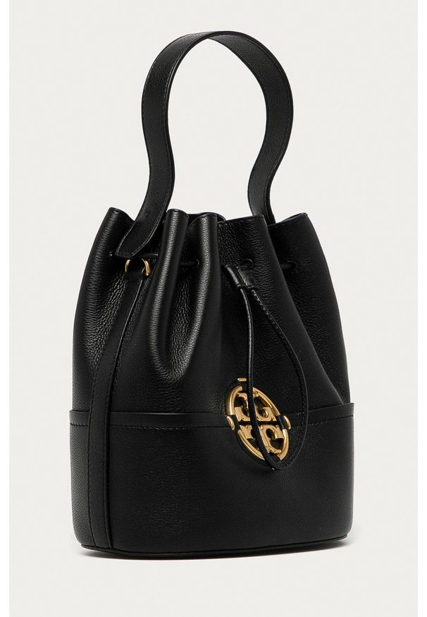 Tory Burch Torebka skórzana kolor czarny. Kolor: czarny. Materiał: skórzane. Rodzaj torebki: na ramię