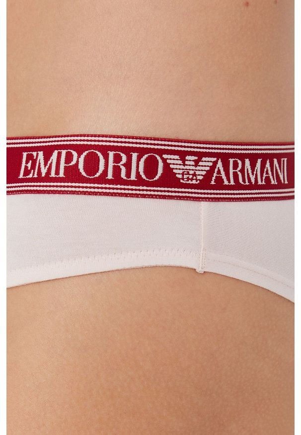 Emporio Armani Underwear Brazyliany kolor różowy. Kolor: różowy. Materiał: materiał, dzianina. Wzór: gładki