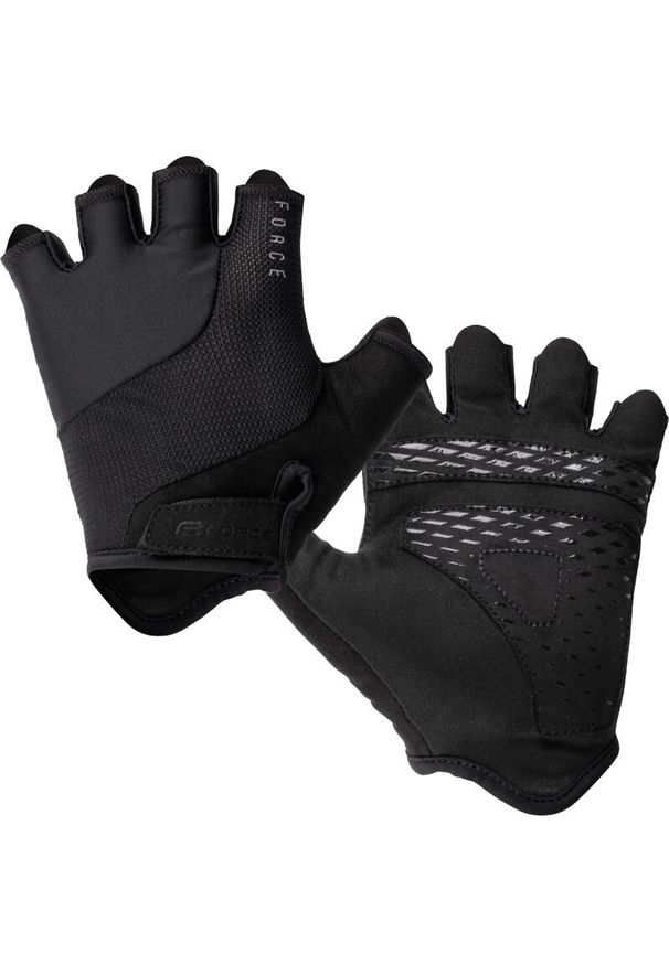 FORCE - Rękawiczki rowerowe dla dorosłych krótkie Force Land unisex. Kolor: czarny