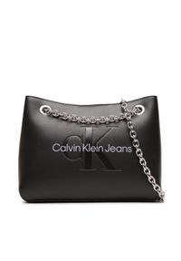Calvin Klein Jeans Torebka Sculpted 24 Mono K60K607831 Czarny. Kolor: czarny. Materiał: skórzane
