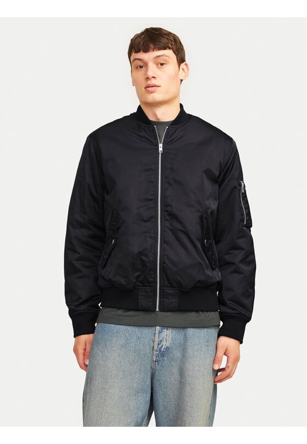 Jack & Jones Kurtka bomber Ocean 12256857 Czarny Regular Fit. Kolor: czarny. Materiał: syntetyk