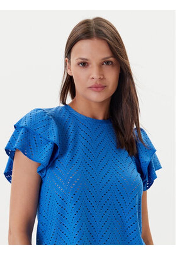 JDY Bluzka Carla 15351452 Niebieski Regular Fit. Kolor: niebieski. Materiał: syntetyk