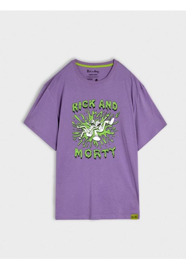Sinsay - Koszulka Rick and Morty - fioletowy. Kolor: fioletowy