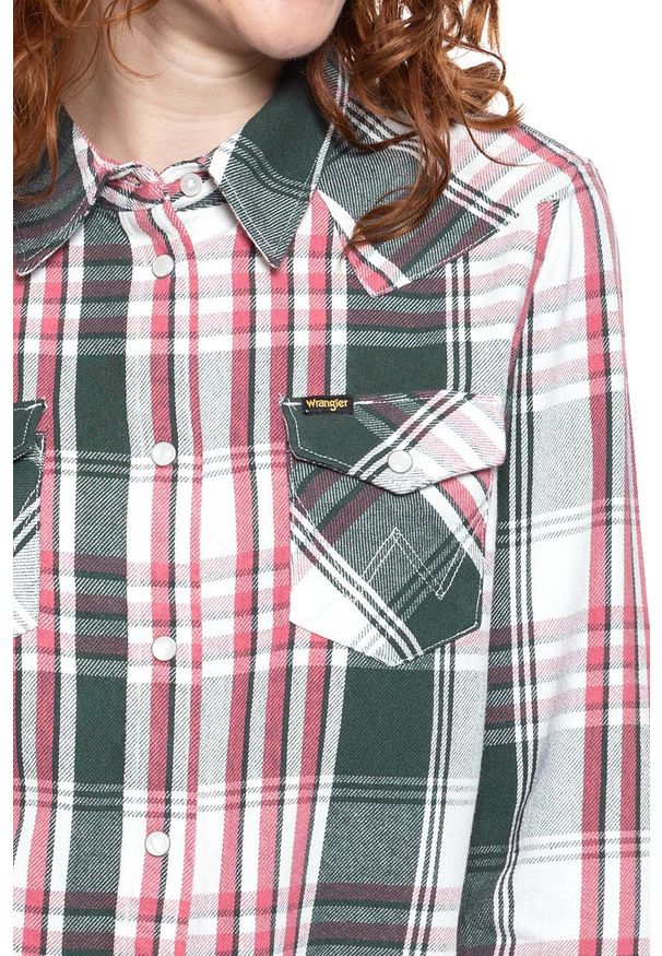 Wrangler - KOSZULA WRANGLER BOYFRIEND WESTERN PINE W5Q1LKG01 112130286. Okazja: na co dzień. Materiał: materiał. Styl: casual