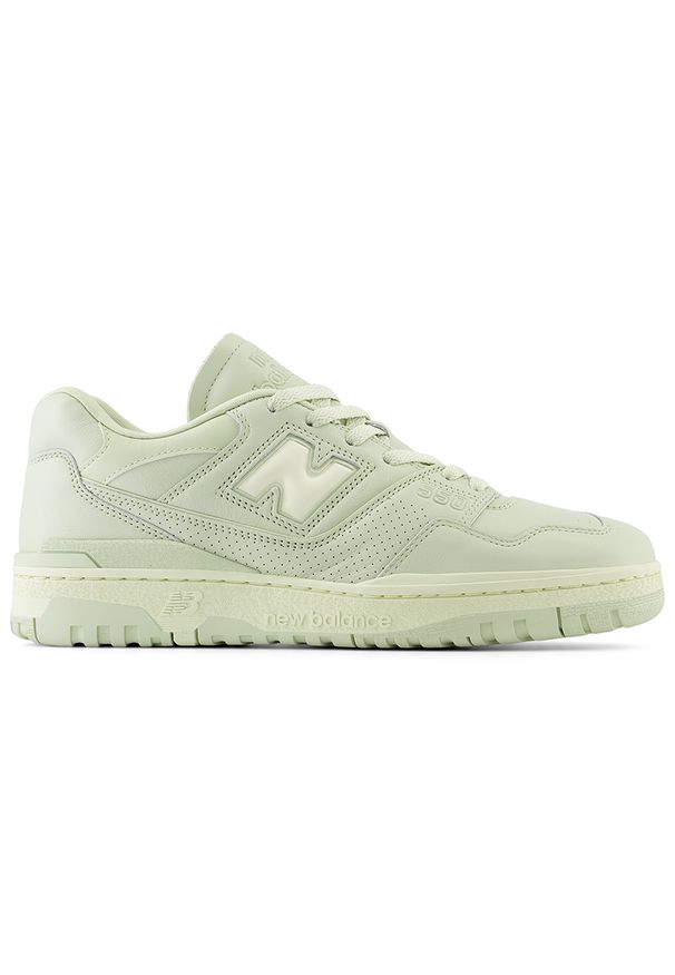Buty unisex New Balance BB550MCC – zielone. Okazja: na co dzień. Kolor: zielony. Materiał: materiał, skóra, syntetyk. Szerokość cholewki: normalna