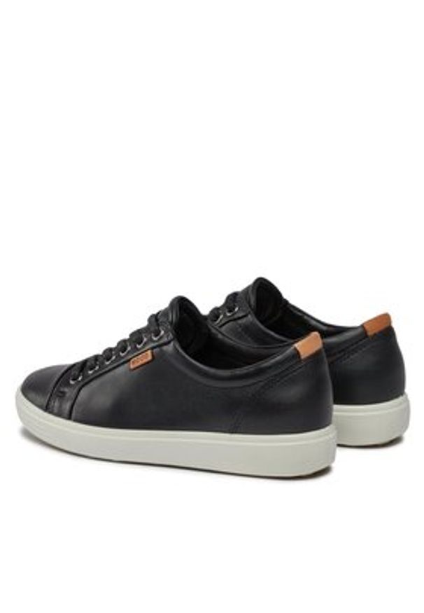 ecco - ECCO Sneakersy Soft 7 Ladies 43000301001 Czarny. Kolor: czarny. Materiał: skóra