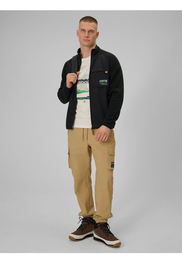 4f - 4F Polar regular ze stójką męski - czarny M. Typ kołnierza: kołnierzyk stójkowy. Kolor: czarny. Materiał: polar