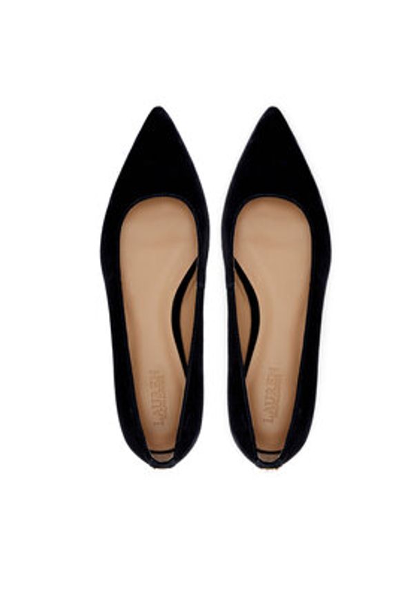 Lauren Ralph Lauren - LAUREN RALPH LAUREN Baleriny 802871265008 Czarny. Kolor: czarny. Materiał: zamsz, skóra