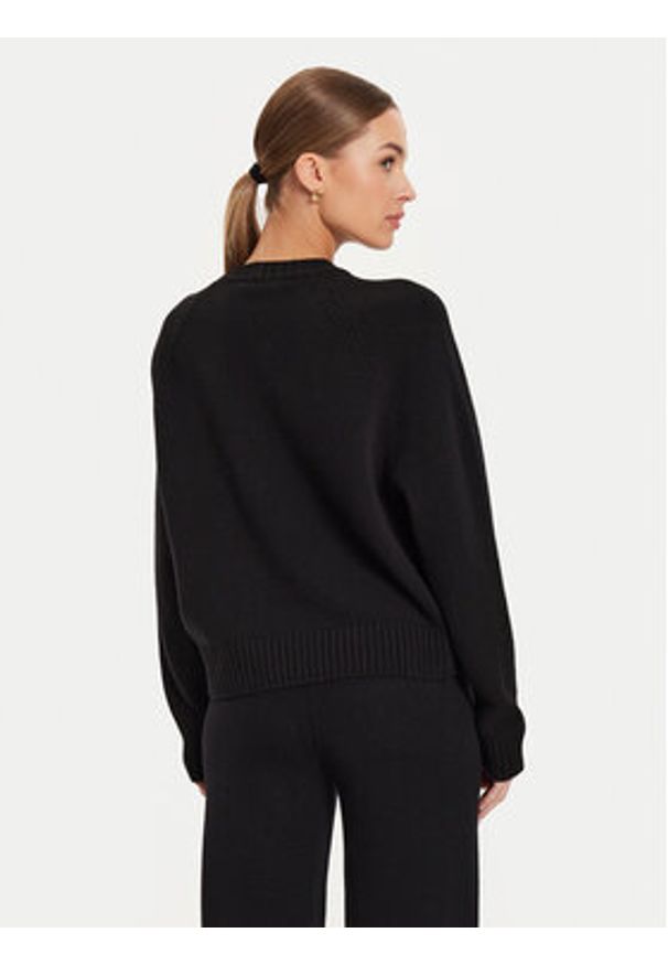 Weekend Max Mara Sweter Gabbia 24253661 Czarny Relaxed Fit. Kolor: czarny. Materiał: wełna