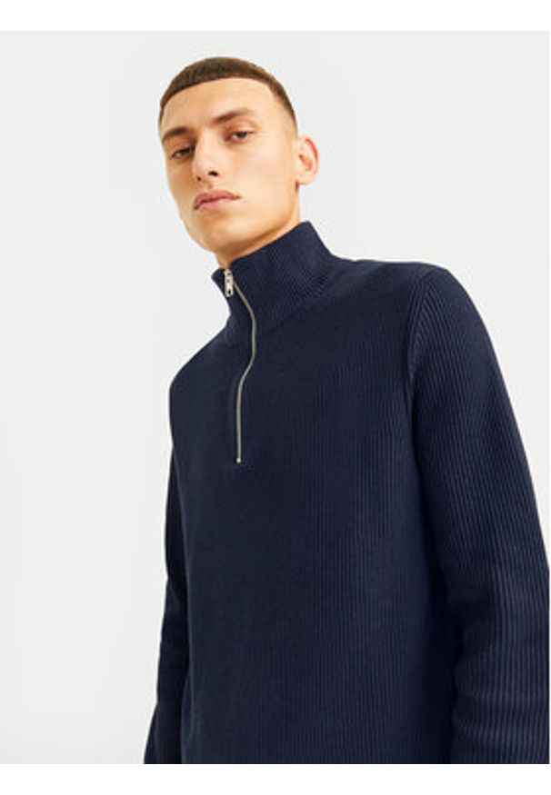 Jack & Jones - Jack&Jones Sweter Perfect 12257773 Granatowy Regular Fit. Kolor: niebieski. Materiał: syntetyk