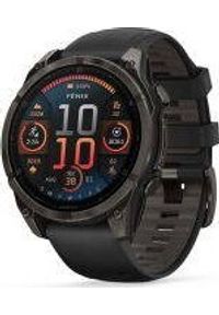 GARMIN - Zegarek sportowy Garmin Garmin Fenix 8 47 mm AMOLED Slate grey z czarnym paskiem [010-02904-00]. Kolor: czarny. Styl: sportowy