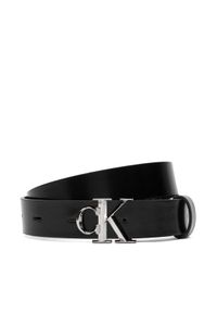 Calvin Klein Pasek Damski Facet Ck Buckle Shiny Strap 25Mm LV04F7080G Czarny. Kolor: czarny. Materiał: skóra #1