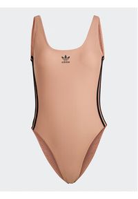 Adidas - adidas Strój kąpielowy Adicolor 3-Stripes Swimsuit IC2282 Brązowy Slim Fit. Kolor: brązowy. Materiał: syntetyk