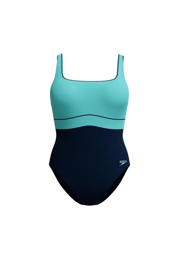 Damski kostium kąpielowy 1-częściowy Speedo Eco New Contour Eclipse. Kolor: czarny, niebieski, wielokolorowy