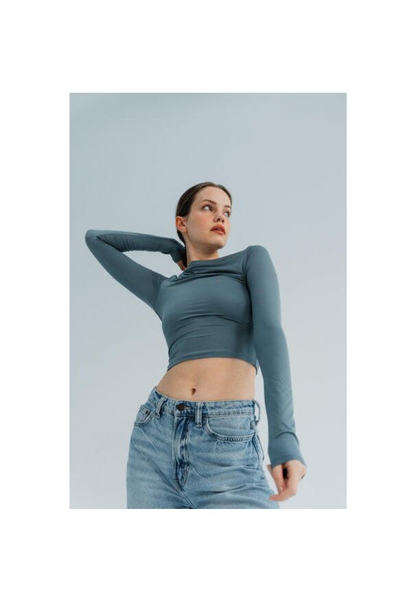 MOONHOLI - Longsleeve do jogi damski Moonholi Vogue z długim rękawem. Kolor: szary. Długość rękawa: długi rękaw. Długość: długie. Sport: joga i pilates