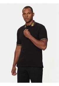 Versace Jeans Couture Polo 76GAGT00 Czarny Regular Fit. Typ kołnierza: polo. Kolor: czarny. Materiał: bawełna