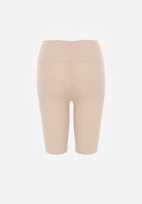 Born2be - Ciemnobeżowe Kolarki Thosea. Okazja: na co dzień. Stan: podwyższony. Kolor: beżowy. Materiał: tkanina, prążkowany, dzianina. Długość: długie, krótkie. Wzór: aplikacja. Styl: sportowy, casual #8