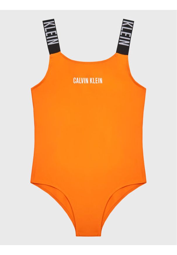 Calvin Klein Swimwear Strój kąpielowy KY0KY00032 Pomarańczowy. Kolor: pomarańczowy. Materiał: syntetyk