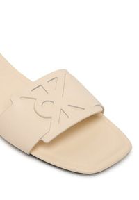 Calvin Klein Klapki Square Flat Sandal Emblem HW0HW03128 Écru. Materiał: skóra #2