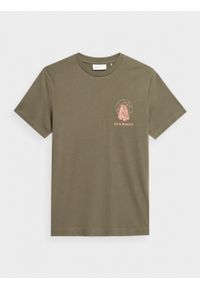 outhorn - T-shirt z nadrukiem męski. Okazja: na co dzień. Materiał: jersey, bawełna. Wzór: nadruk. Styl: casual