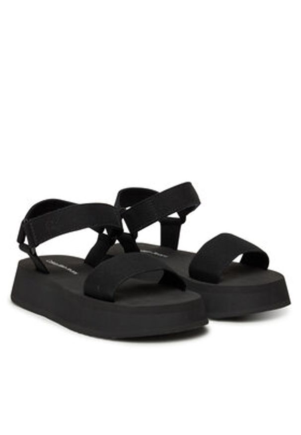 Calvin Klein Jeans Sandały Sandal Velcro Webbing Mg YW0YW01693 Czarny. Kolor: czarny. Materiał: materiał