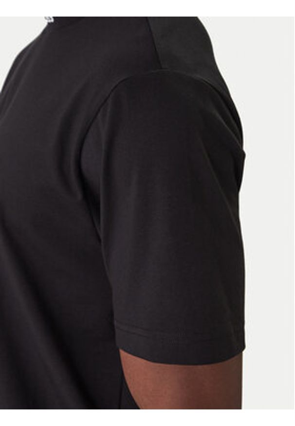 BOSS T-Shirt Tee Collar 50555527 Czarny Regular Fit. Kolor: czarny. Materiał: bawełna