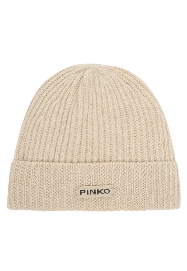 Pinko Czapka Lambkin Cuffia AI 24-25 BLK01 104489 A1CH Beżowy. Kolor: beżowy. Materiał: wełna