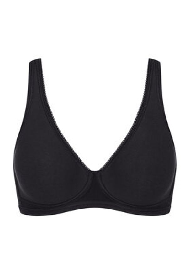 Sloggi Biustonosz bezfiszbinowy Basic 10222327 Czarny. Kolor: czarny. Materiał: bawełna