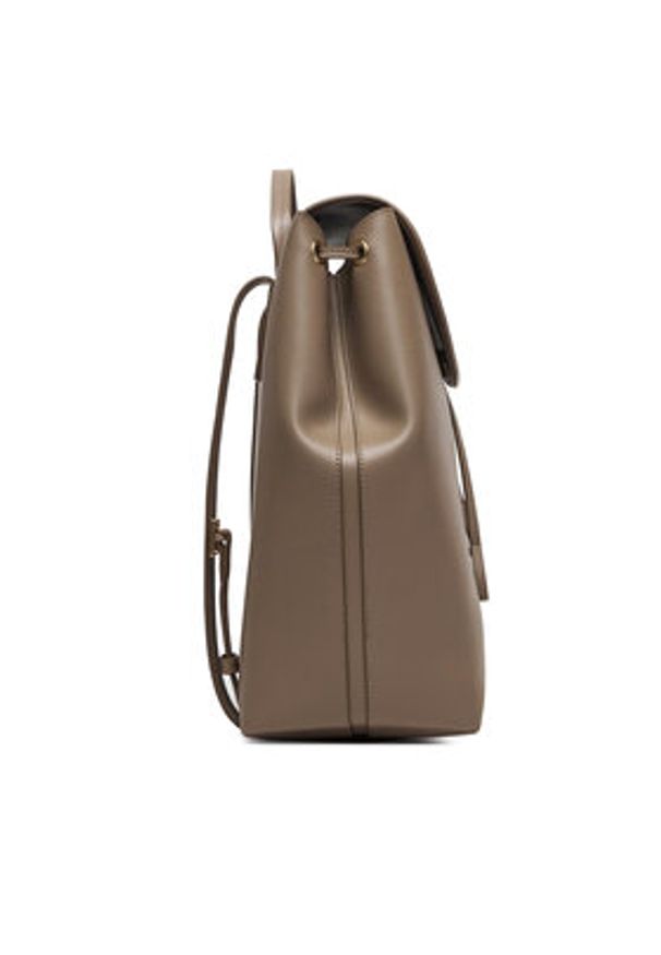 Calvin Klein Plecak Foil Logo Large Flap Backpack LV04F3505G Brązowy. Kolor: brązowy. Materiał: skóra