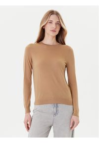BOSS Sweter Ferpina 50544987 Beżowy Slim Fit. Kolor: beżowy. Materiał: wełna