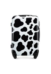 Wittchen - Średnia walizka z ABS-u z nadrukiem czarno-biała. Kolor: czarny, biały, wielokolorowy. Materiał: guma. Wzór: nadruk. Styl: wakacyjny #1
