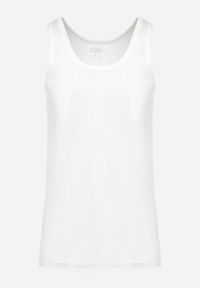 Born2be - Biała Klasyczna Koszulka Bez Rękawów Tank Top Clecotia. Kolor: biały. Długość rękawa: bez rękawów #7