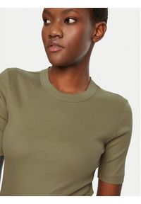 IVY & OAK - IVY OAK T-Shirt Kristin IO1100X2351 Khaki Slim Fit. Kolor: brązowy. Materiał: bawełna