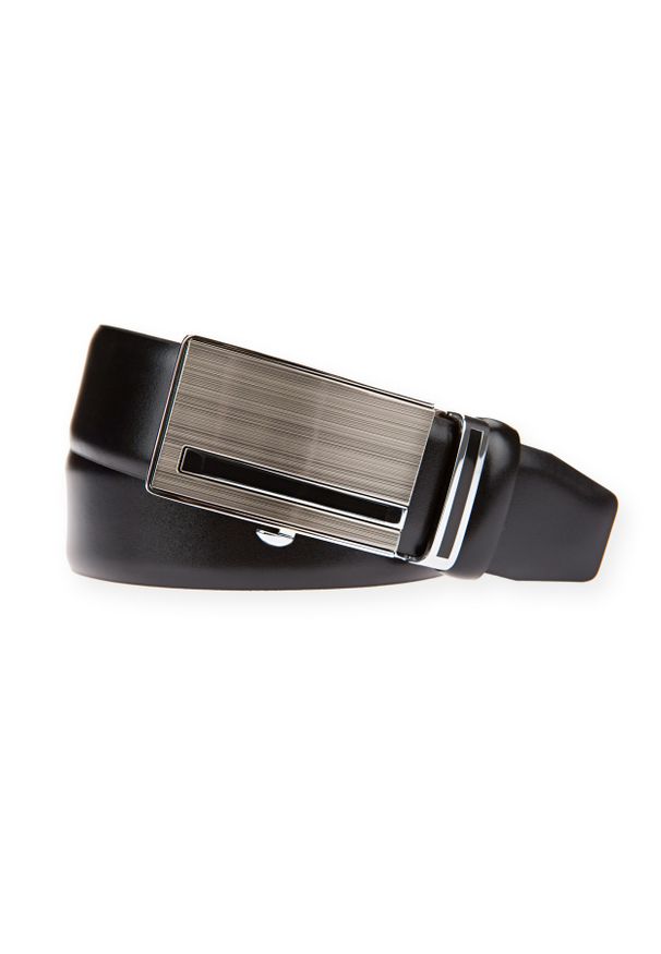Lancerto - Pasek Czarny Automat Charles 2. Kolor: czarny. Materiał: skóra. Styl: casual, elegancki
