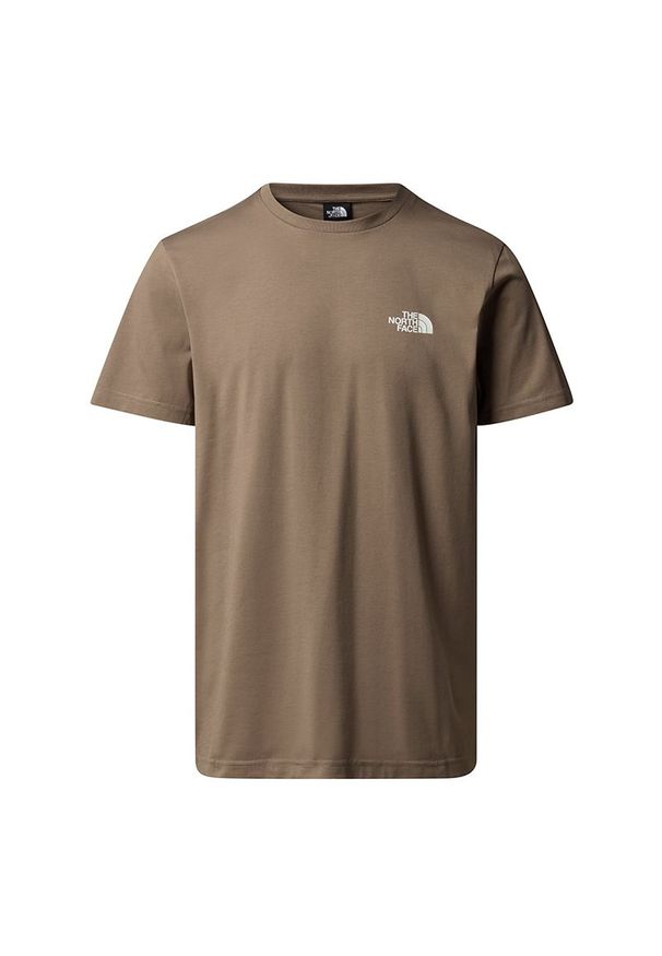 Koszulka męska The North Face Simple Dome 0A87NGBOW1 - brązowa. Kolor: brązowy. Materiał: poliester, bawełna. Długość rękawa: krótki rękaw. Długość: krótkie. Wzór: nadruk