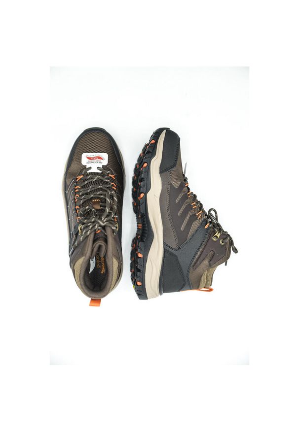 skechers - Buty trekkingowe męskie Skechers 204634BRN. Wysokość cholewki: za kostkę. Zapięcie: sznurówki. Kolor: brązowy. Materiał: materiał. Szerokość cholewki: normalna