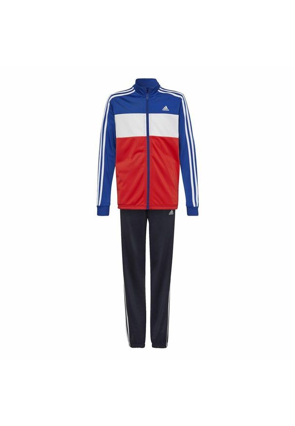 Adidas - Dres Dziecięcy Essentials. Kolor: czerwony, wielokolorowy, niebieski. Materiał: dresówka