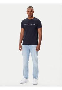 TOMMY HILFIGER - Tommy Hilfiger T-Shirt Core Logo Tee MW0MW11465 Granatowy Slim Fit. Kolor: niebieski. Materiał: bawełna #3