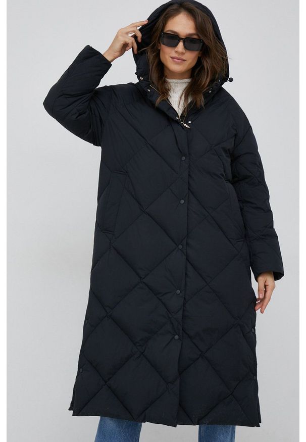 United Colors of Benetton kurtka puchowa damska kolor czarny zimowa oversize. Kolor: czarny. Materiał: puch. Sezon: zima