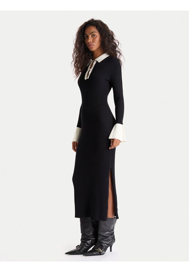 Hugo - HUGO Sukienka dzianinowa Sharry 50542620 Czarny Slim Fit. Kolor: czarny. Materiał: wiskoza