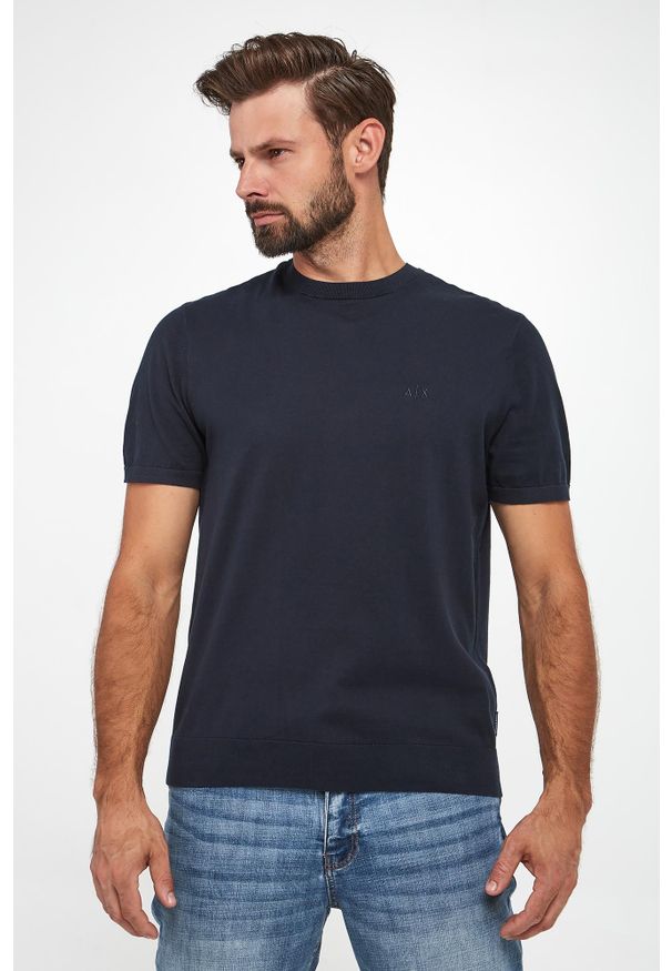 Armani Exchange - Sweter męski z krótkim rękawem ARMANI EXCHANGE. Długość rękawa: krótki rękaw. Długość: krótkie