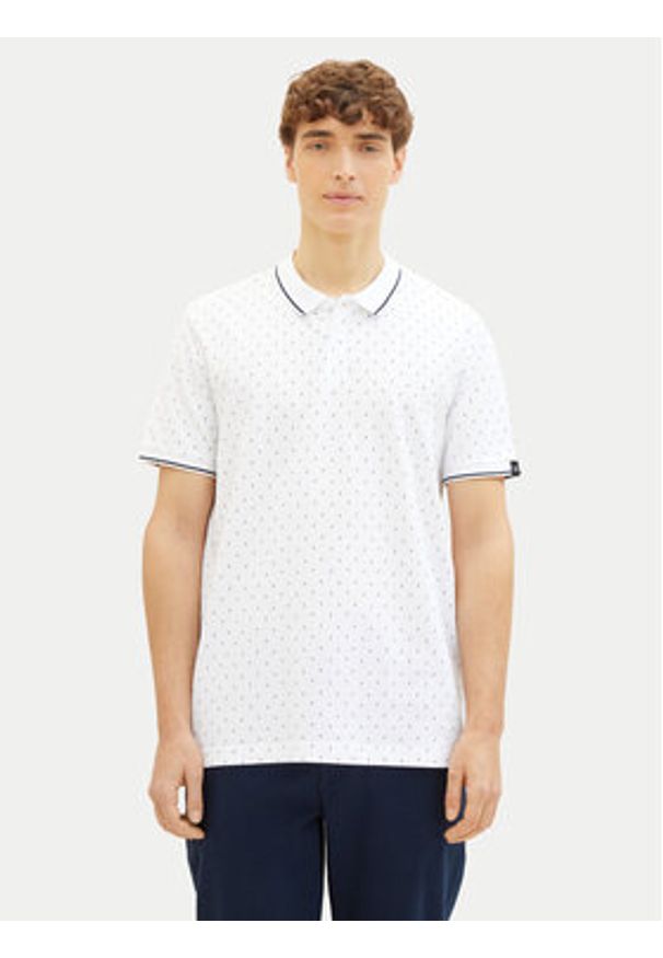 Tom Tailor Denim Polo 1040465 Biały Regular Fit. Typ kołnierza: polo. Kolor: biały. Materiał: bawełna