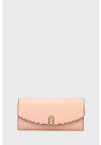 Furla portfel skórzany Primula Continental damski kolor różowy. Kolor: różowy. Materiał: skóra. Wzór: gładki