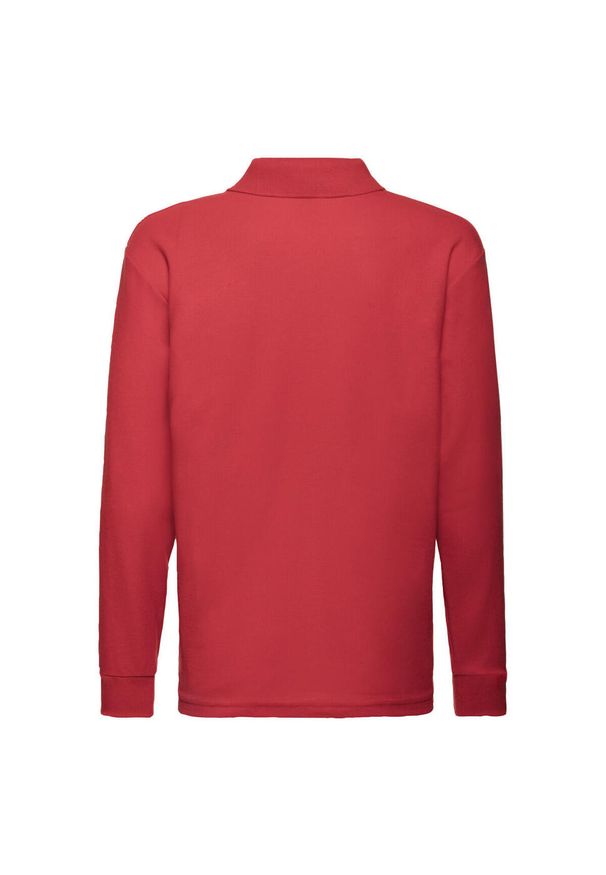 FRUIT OF THE LOOM - Koszulka Polo Z Długim Rękawem Dla Dzieci. Typ kołnierza: polo. Kolor: czerwony. Długość rękawa: długi rękaw. Długość: długie