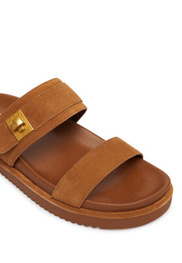 Steve Madden Klapki Take-TWO 11005321 Brązowy. Kolor: brązowy. Materiał: skóra, zamsz