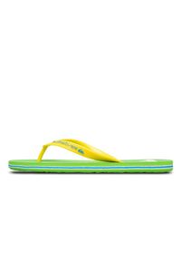 Quiksilver - Klapki dla Mężczyzn MOLOKAI CORE. Okazja: na plażę. Kolor: zielony. Materiał: guma, syntetyk. Wzór: paski. Styl: sportowy