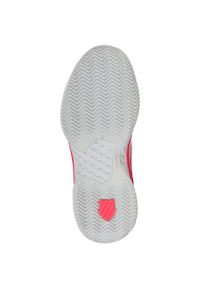 Buty do tenisa damskie K-Swiss Hypercourt Express 2. Zapięcie: sznurówki. Kolor: czerwony, biały, fioletowy, wielokolorowy. Materiał: syntetyk, tkanina, materiał. Szerokość cholewki: normalna. Sport: tenis