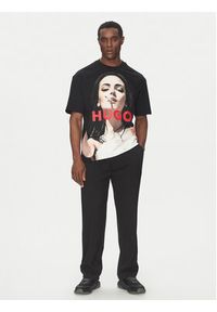 Hugo - HUGO T-Shirt Duwedie 50535314 Czarny Oversize. Kolor: czarny. Materiał: bawełna