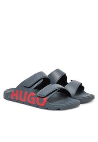 Hugo - HUGO Klapki Evander 50542042 Szary. Kolor: szary. Materiał: skóra #3